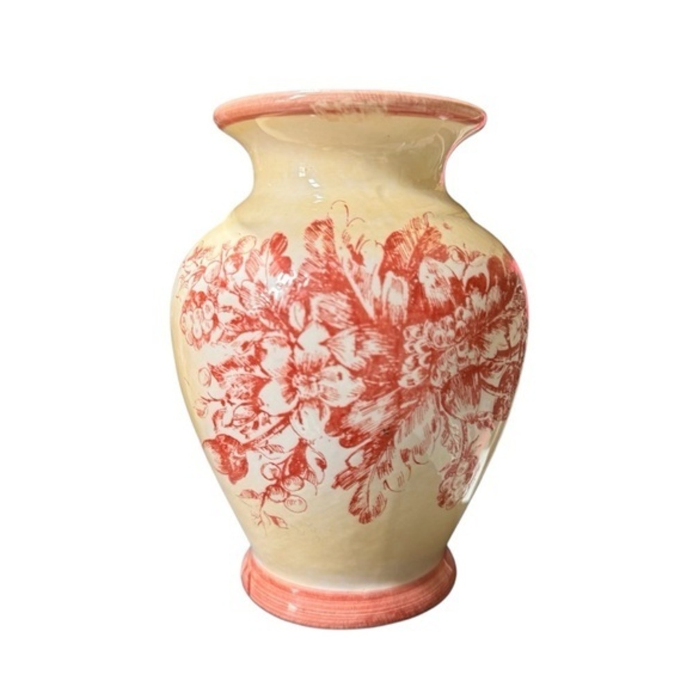 Vintage Maxcera Vase Rose Toile Flowers Collectible excellent condition‎